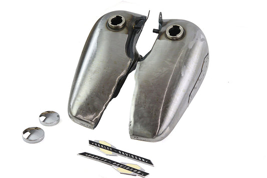 HARLEY Bobbed 5 Gallon Gas Tank Set with Emblems fits 1941-1984 FL, 1971-1984 FX,