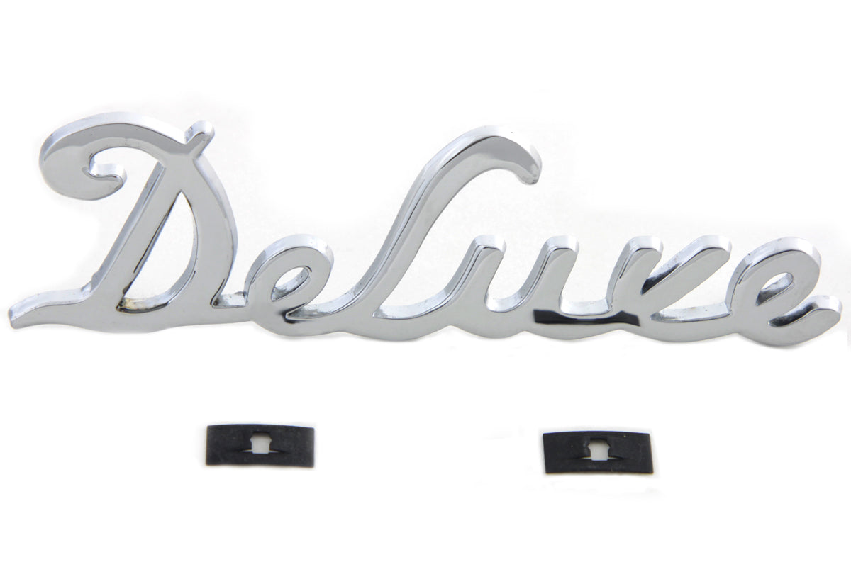 HARLEY Chrome inchDeluxe inch Fender Emblem Set fits 0- All, models