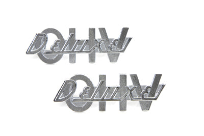 ハーレー フェンダーエンブレムセット 「Deluxe Overhead Valve」 1952-1957 FLに適合