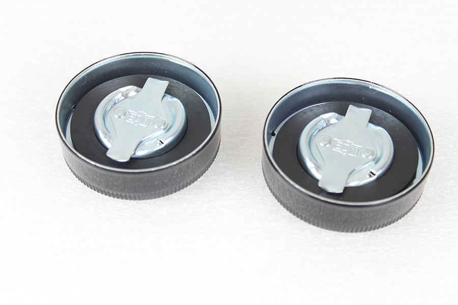 HARLEY Replica Eaton Style Gas Cap Set Vented Black fits 1936-1940 EL, 1941-1964 FL, 1938-1948 UL,