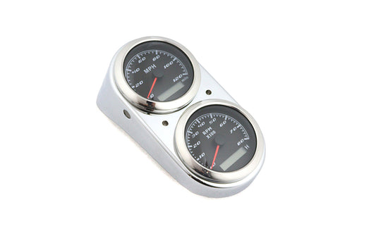 ハーレー GPS スピードメーター タコメーター ダッシュキット クローム 1991-2008 FXD、1978-1985 FXE、1988-19 対応