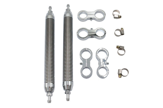 HARLEY Oil Cooler Set Twin Style Billet Chrome Fits 0- Custom, application for 1 front frame tubes"