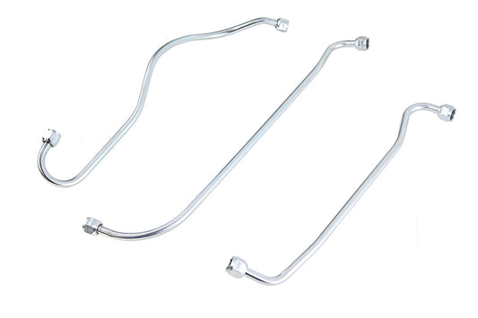 HARLEY U/UL Oil Line Set Zicad Plated Fits 1941-1948 UL,