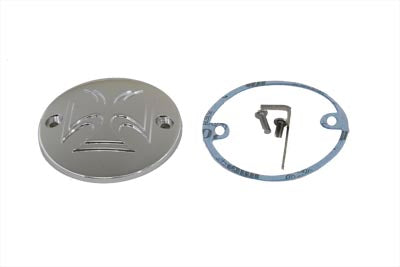 HARLEY Red Baron Cross Ignition System Cover 2-Hole Chrome fits 1970-1984 FL, 1971-1984 FX, 1984-1998 FXST, 1986-1998 FLST, 1982-1994 FXR,
