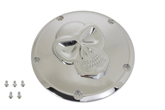 HARLEY Raised Skull Derby Cover Chrome fits 1999-2018 FXST, 1999-2018 FLST, 1999-2015 FLT, 1999-2017 FXD,