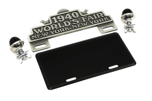 HARLEY World's Fair Nummernschild-Aufsatz-Set Passt 0- Custom, Anwendung für 4 X 7" Nummernschild
