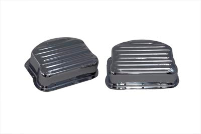 HARLEY リブパンヘッドカバーセット クローム 1948-1965 FL用、