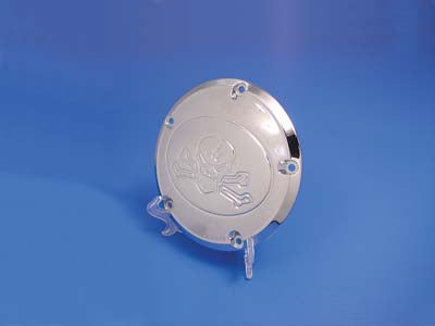 HARLEY Skull Derby Cover Chrome Fits 1999-2018 FXST, 1999-2018 FLST, 1999-2015 FLT, 1999-2017