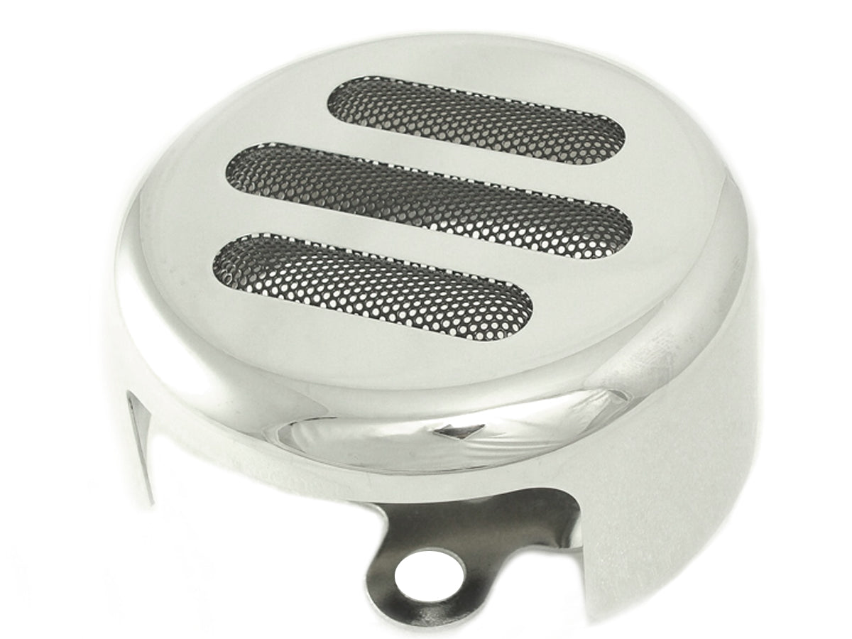 HARLEY Slotted Style Round Horn Cover Chrome fits 1993-UP FLT, 1993-UP XL, 1993-UP FXST, 1993-UP FLST, 1993-2017 FXD, 1993-1994 FXR,