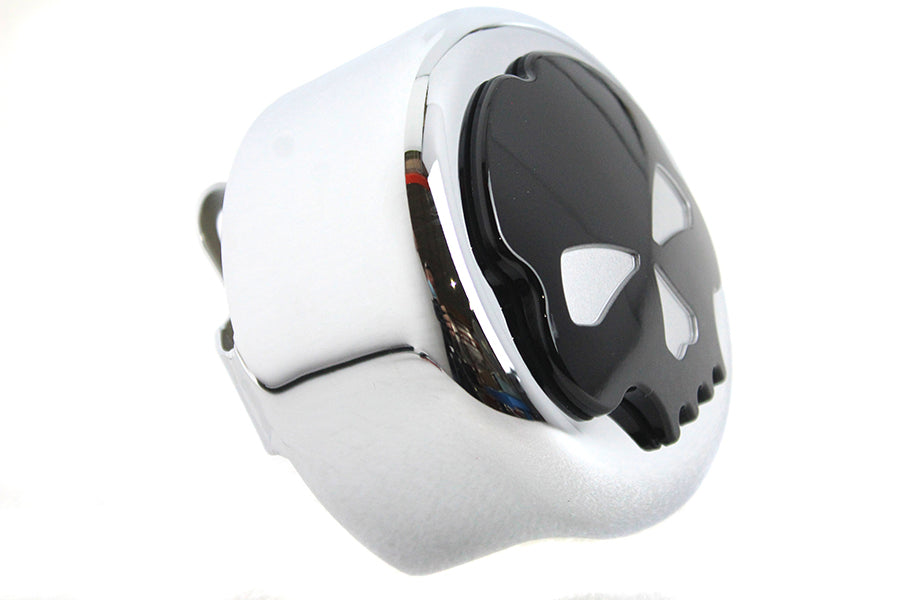 HARLEY Skull Horn Cover Chrome fits 1993-UP XL, 1993-UP FLST, 1993-UP FXST, 1993-UP FLT, 1993-1994 FXR, 1993-2017 FXD,