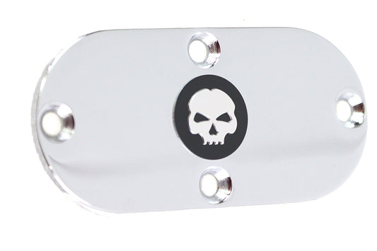 HARLEY Skull Inspection Cover Chrome fits 1984-2006 FXST, 1986-2006 FLST, 1981-2006 FXD, 1993-2005 FXDWG,