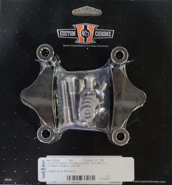 Custom Chrome HARLEY 23"/26"/30" FRONT FENDER SPACERS FOR PRE-2013 TOURING CHROM