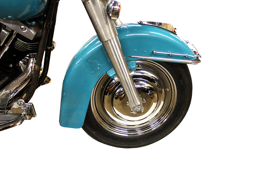 HARLEY 16 inch Front Wire Wheel Cover Set Chrome fits 1986-1999 XL, rear 1986-1999 FX, rear 1973-1984 FL, front 1973-1984 FX, rear