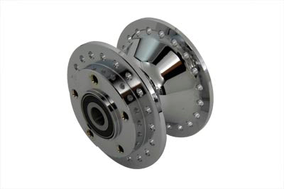 HARLEY Chrome Front Wheel Hub 3/4 inch Bearings fits 2000-2007 XL, single or dual disc 2000-2003 FXD, single or dual disc