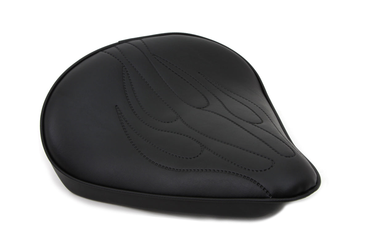 HARLEY Black Solo Seat with Flame Stitch Large fits 0- Custom, application