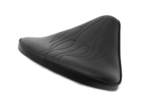 HARLEY Black Solo Seat with Flame Stitch Large Fits 0- Custom, application