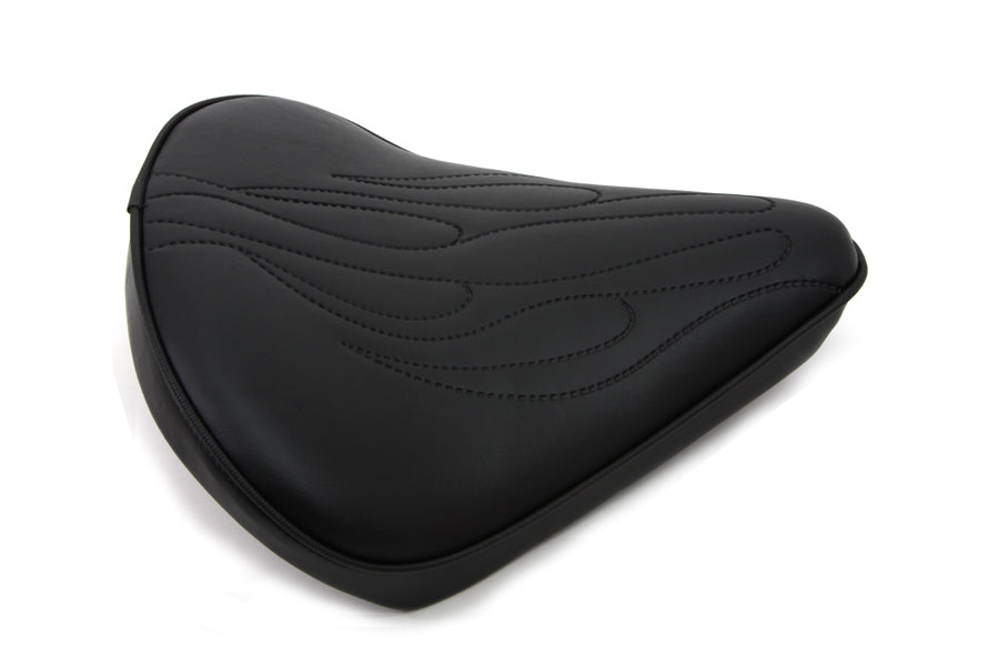 HARLEY Black Solo Seat with Flame Stitch Large fits 0- Custom, application