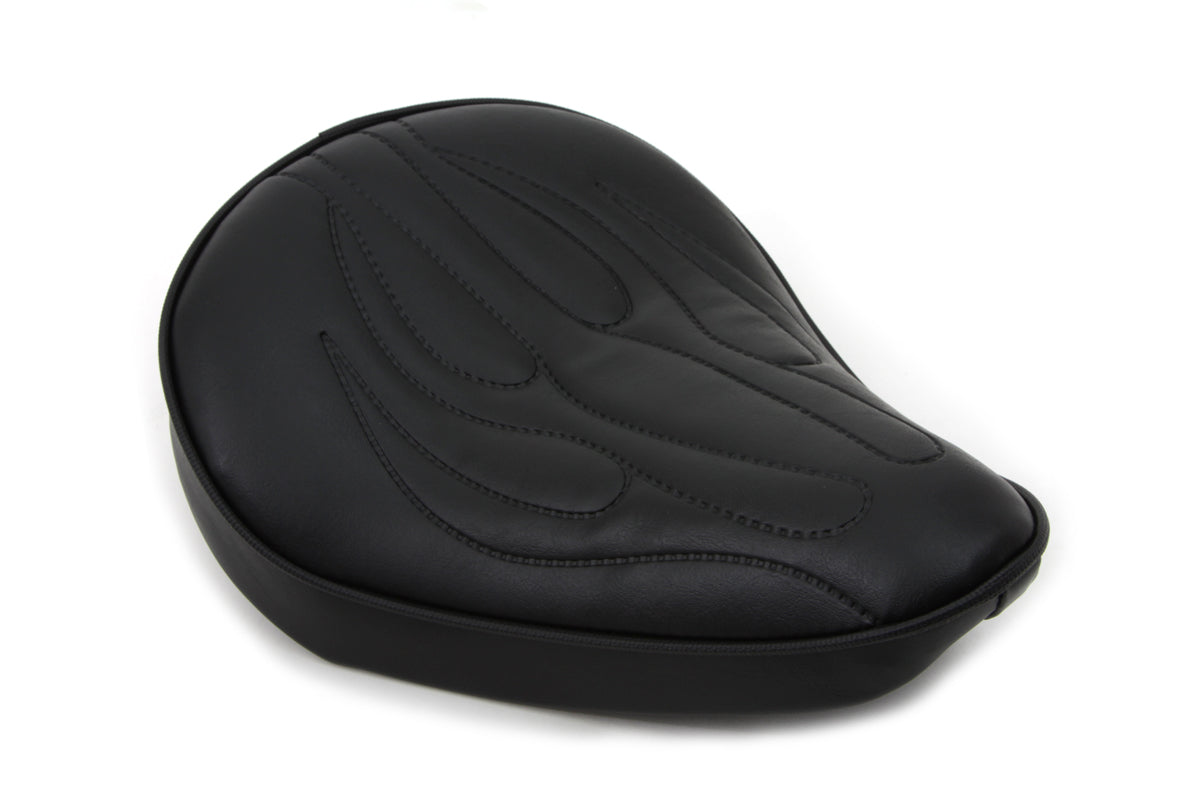 HARLEY Black Solo Seat with Flame Stitch fits 0- Custom, application