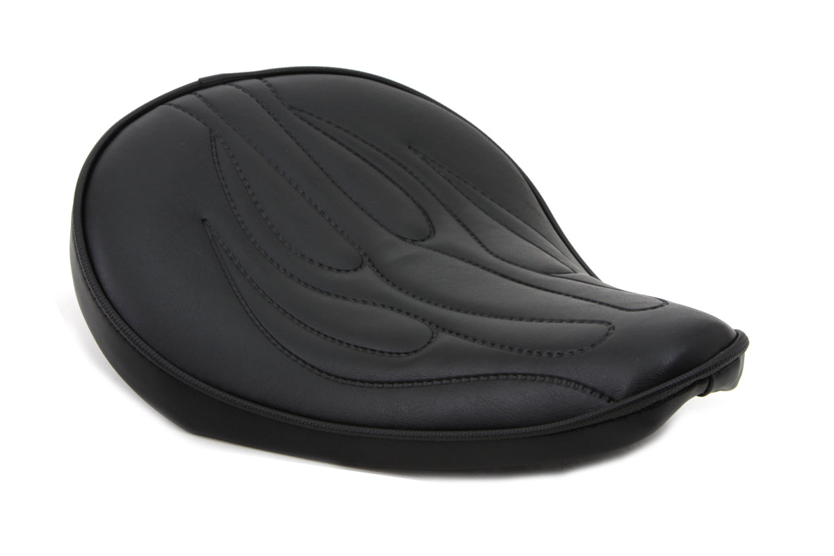 HARLEY Black Solo Seat with Flame Stitch Small fits 0- Custom, application