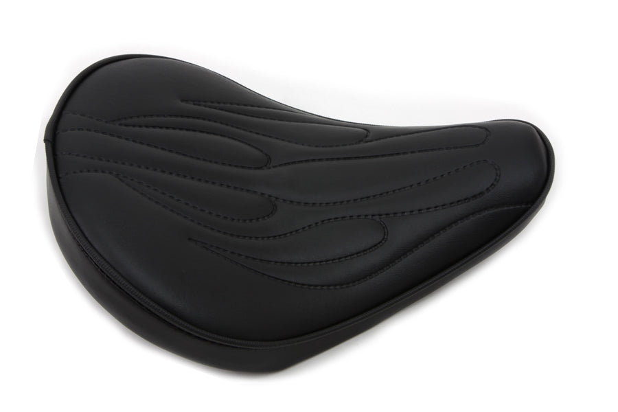 HARLEY Black Solo Seat with Flame Stitch Small fits 0- Custom, application