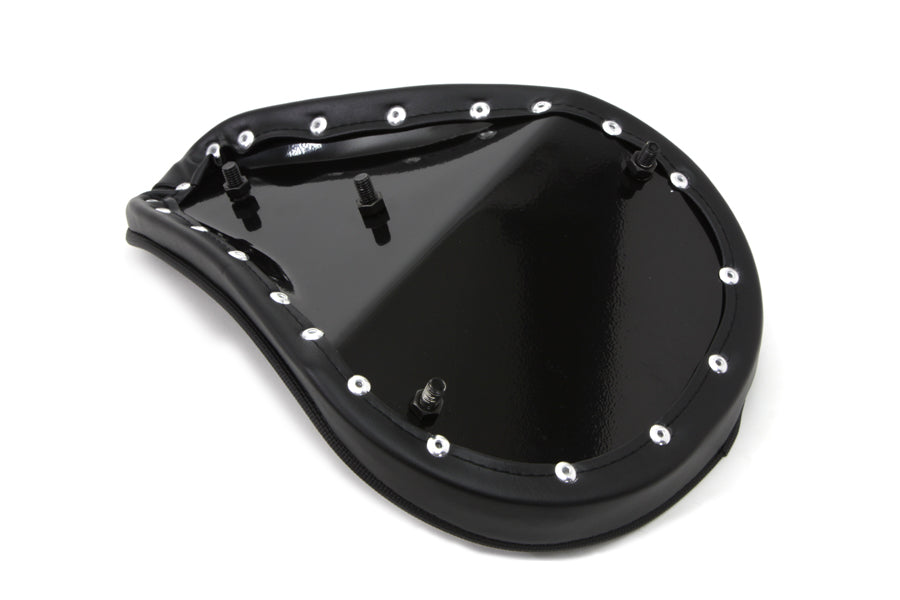 HARLEY Black Solo Seat with Flame Stitch Small fits 0- Custom, application