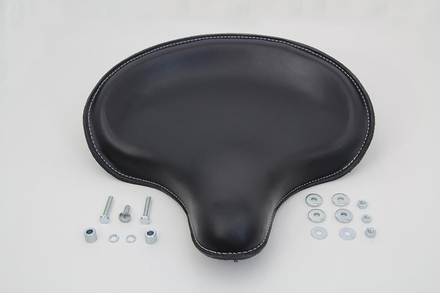 HARLEY Black Leather Solo Seat fits 1936-1940 EL, 1941-1984 FL, 1929-1952 WL, 1930-1936 VL, 1937-1948 UL, 1937-1972 G,