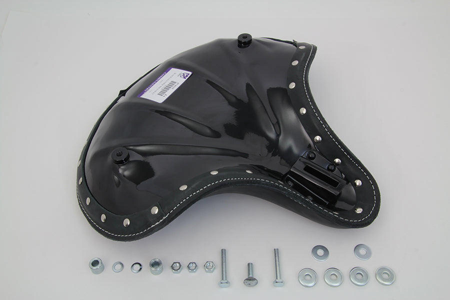 HARLEY Black Leather Solo Seat fits 1936-1940 EL, 1941-1984 FL, 1929-1952 WL, 1930-1936 VL, 1937-1948 UL, 1937-1972 G,