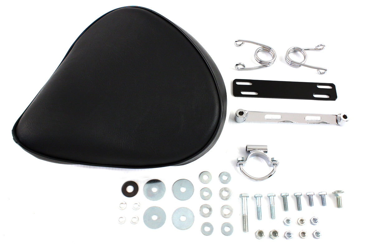 HARLEY Black Vinyl Solo Seat and Mount Kit fits 0- Custom, application for rigid frames