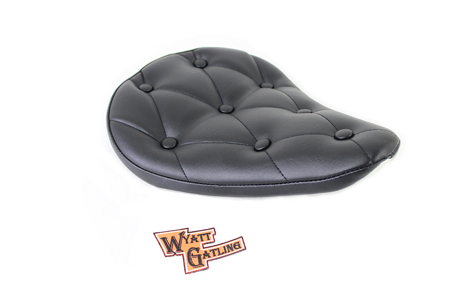 HARLEY Black Vinyl Solo Seat with Buttons fits 0- Custom, application