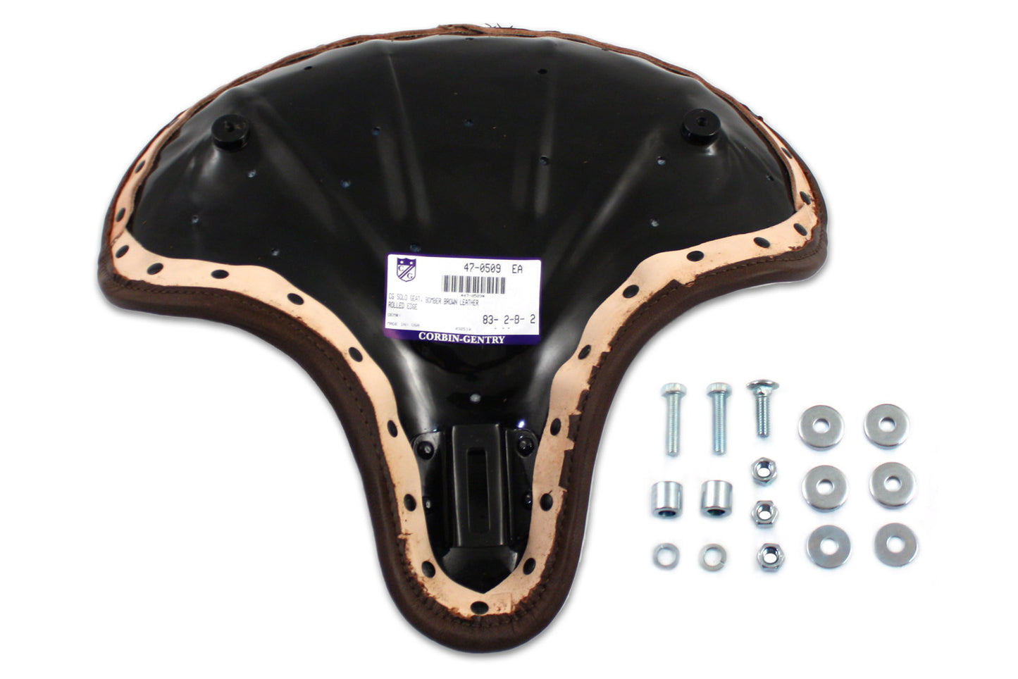 HARLEY Corbin Gentry Replica Dark Brown Leather Solo Seat fits 1936-1940 EL, 1941-1984 FL, 1937-1972 G, 1937-1948 UL, 1929-1952 WL, 1930-19
