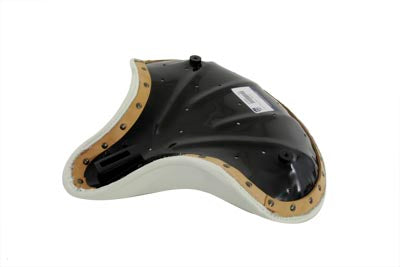HARLEY Corbin Gentry White Leather Deluxe Solo Seat fits 1936-1940 EL, 1941-1984 FL, 1929-1952 WL, 1930-1936 VL, 1937-1948 UL, 1937-1972 G,