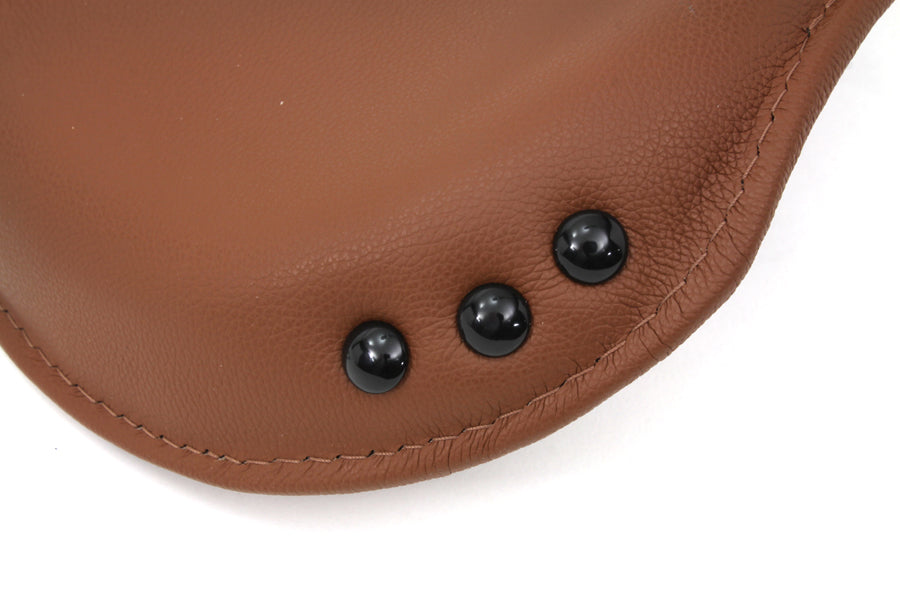 HARLEY Replica Brown Leather Army Solo Seat fits 1936-1940 EL, 1941-1984 FL, 1930-1936 VL, 1937-1972 G, 1937-1948 UL, 1929-1952 WL,