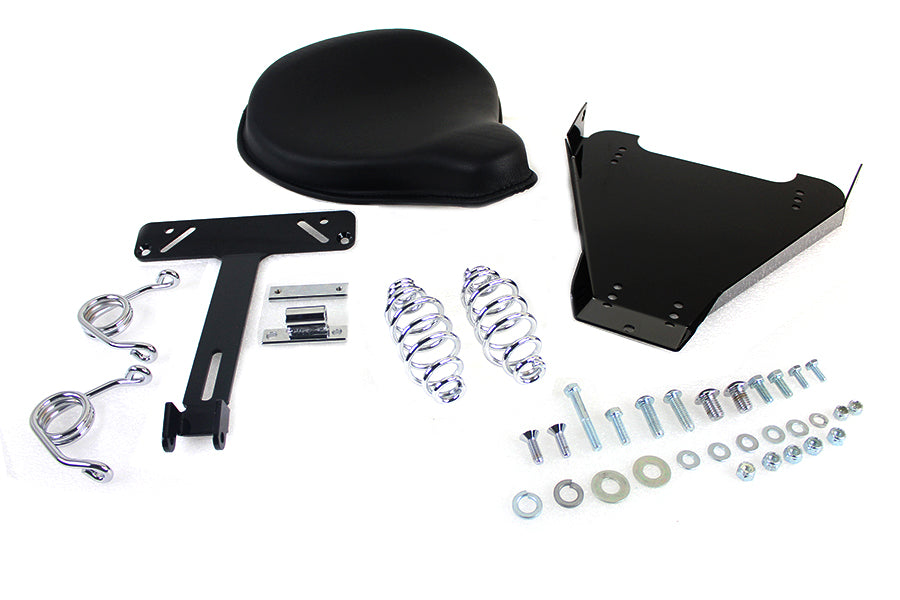 HARLEY Black Leather Solo Seat With Mount Kit fits 2000-2017 FXST, 2000-2017 FLST,
