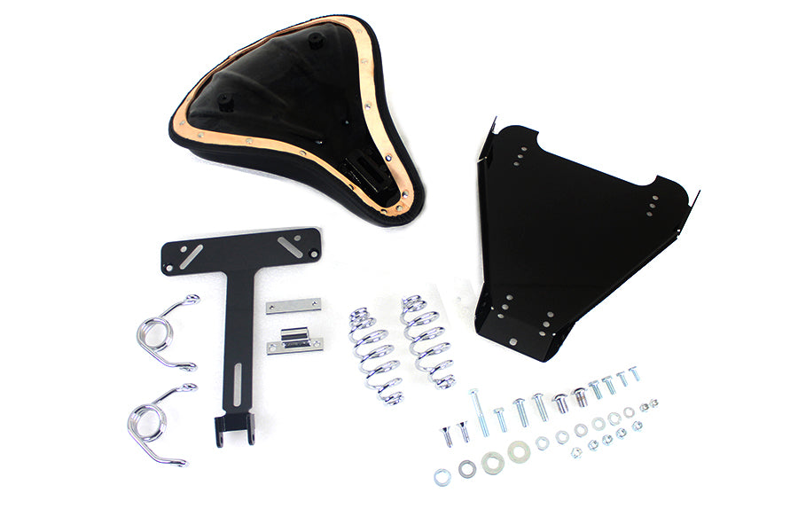 HARLEY Black Leather Solo Seat With Mount Kit fits 2000-2017 FXST, 2000-2017 FLST,