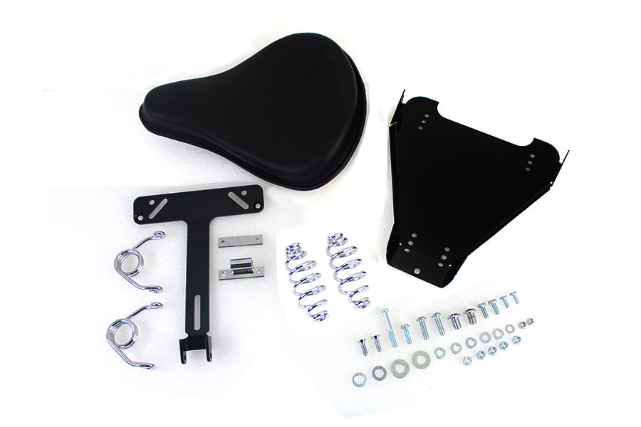 HARLEY Black Leather Solo Seat With Mount Kit fits 2000-2017 FXST, 2000-2017 FLST,