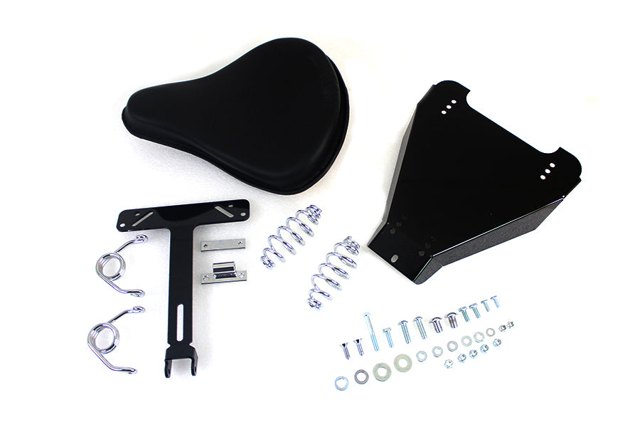 HARLEY Black Leather Solo Seat With Mount Kit fits 2000-2017 FXST, 2000-2017 FLST,