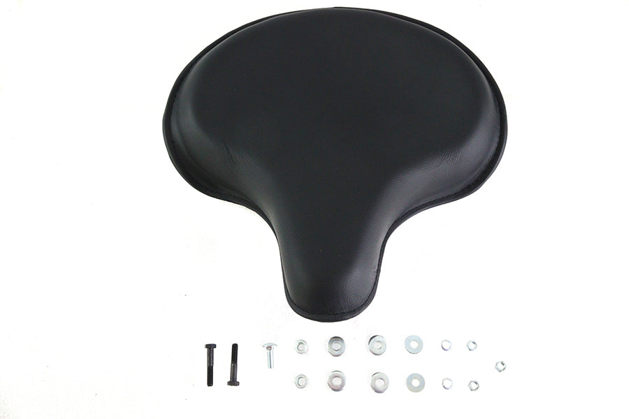 HARLEY Replica Black Leather Deluxe Solo Seat without Skirt fits 1936-1940 EL, 1941-1984 FL, 1929-1952 WL, 1930-1936 VL, 1937-1948 UL, 1937