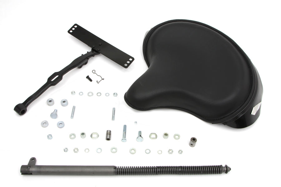 HARLEY Black Leather Deluxe Solo Seat Kit fits 1936-1952 W, 1936-1973 G,