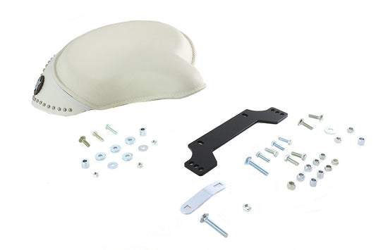 HARLEY White Leather Solo Seat Kit fits 2009-UP FLTP, 2022-UP FLHTK,