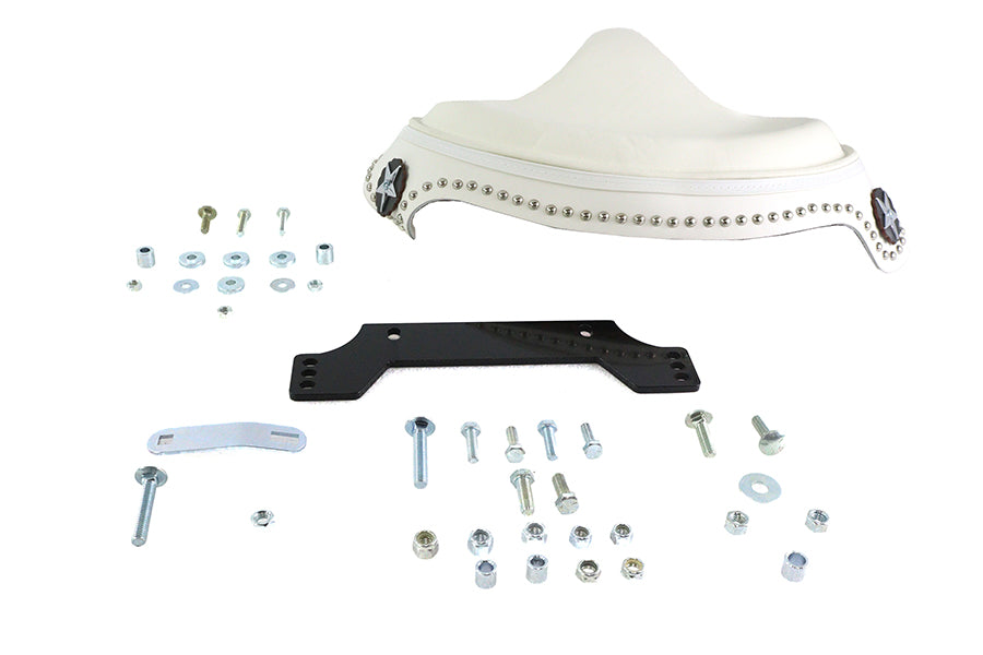 HARLEY White Leather Solo Seat Kit fits 2009-UP FLTP, 2022-UP FLHTK,