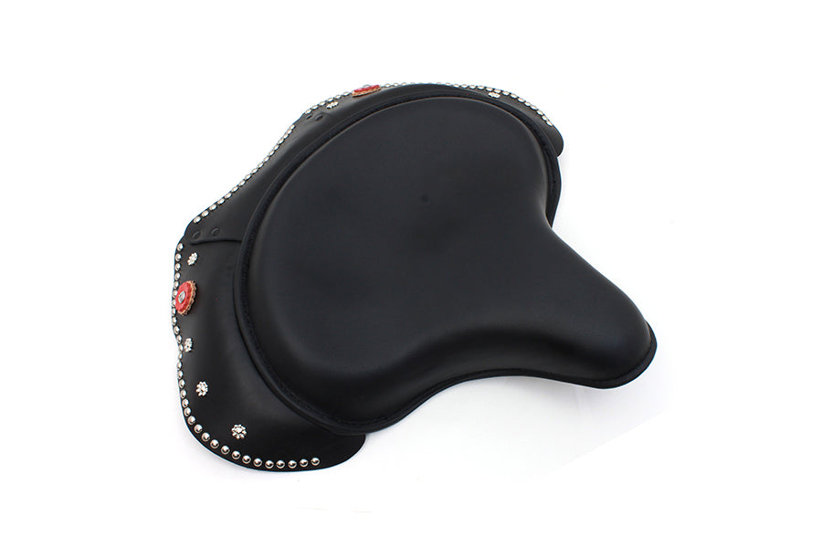 HARLEY Black Leather Early Style Solo Seat fits 1936-1940 EL, 1941-1984 FL,
