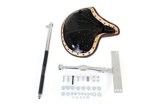 HARLEY Corbin Gentry Brown Leather Solo Seat Kit fits 1936-1952 W, 1936-1973 G,