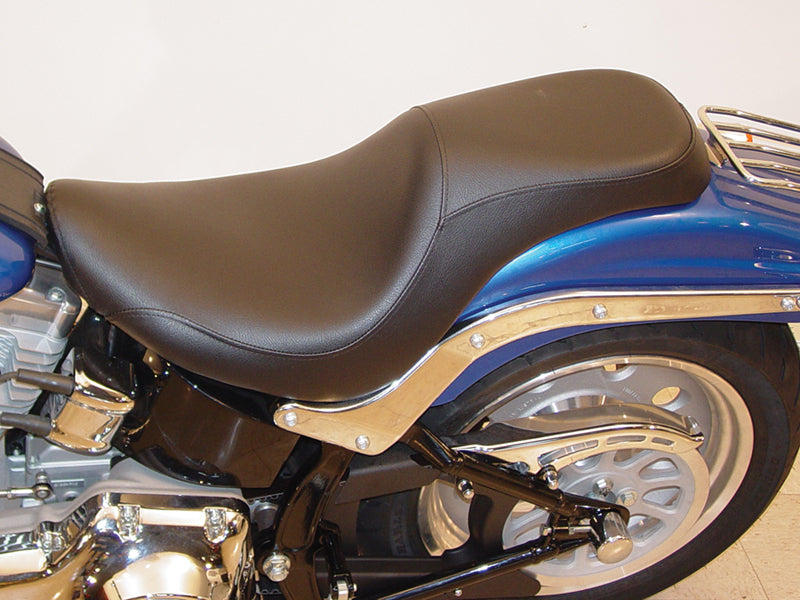 HARLEY Smoothie Saddle Seat Black Naugahyde fits 2006-2017 FXST, 2007-2017 FLST,