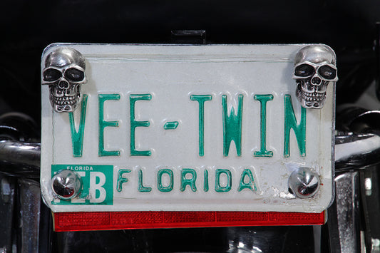 HARLEY Silver Skull License Plate Bolt Set fits 0- Custom, application