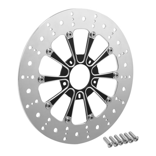 Custom Chrome HARLEY 11.8" ENDO CONTRAST CUT/ POLISHED FRONT TWO-PIECE ROTOR