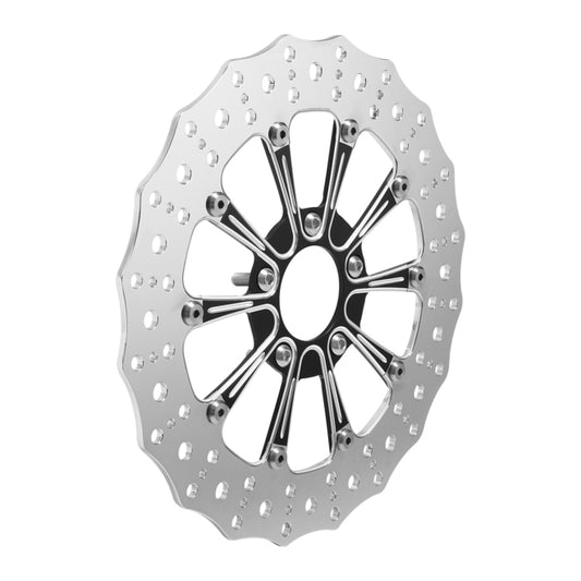 Custom Chrome HARLEY 11.8" SPIKED CONTRAST CUT/ POLISHED FRONT TWO-PIECE ROTOR