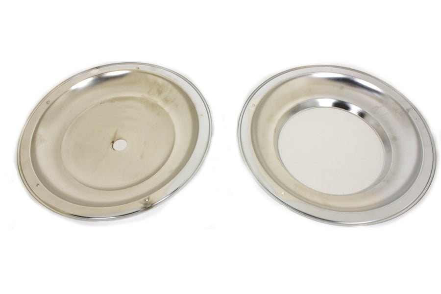 HARLEY 16 inch Star Hub Wheel Cover Set Chrome fits 1949-1966 FL, front 1958-1971 G, front 1941-1957 FL, rear 1937-1953 EL, rear