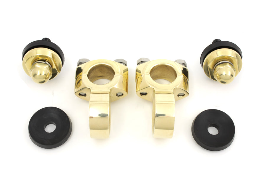 HARLEY Polished Brass Flanders Riser Tops fits 1941-1948 FL, 1936-1952 W,