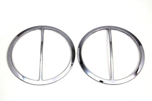 HARLEY Chrome Cross Bar Front Speaker Grill Set fits 2014-UP FLT,