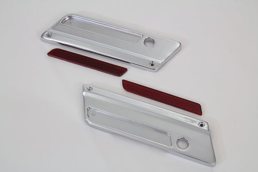 HARLEY Wyatt Gatling Saddlebag Face Plate with Red Reflector Set Fits 1993-2013 FLT,